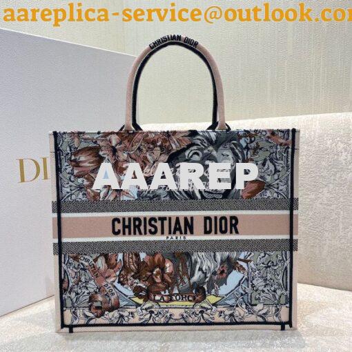 Replica Dior Book Tote bag in Multicolor La Force Embroidery 2