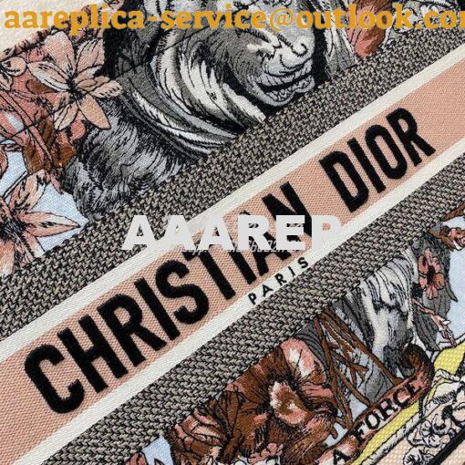 Replica Dior Book Tote bag in Multicolor La Force Embroidery 9