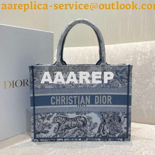 Replica Dior Book Tote bag in Blue Gradient Toile de Jouy Embroidery 11