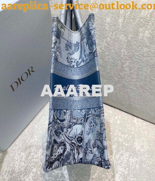 Replica Dior Book Tote bag in Blue Gradient Toile de Jouy Embroidery 14