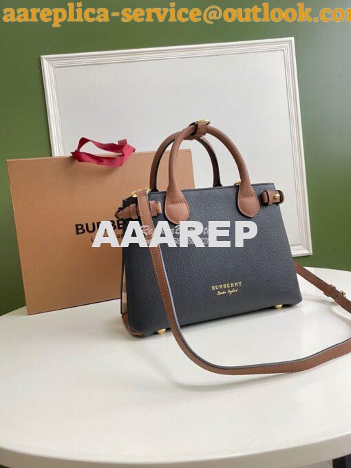 Replica Burberry The Small Banner in Leather and House Check black wit 11