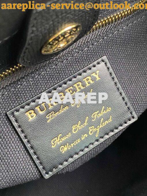 Replica Burberry The Small Banner in Leather and House Check black wit 14