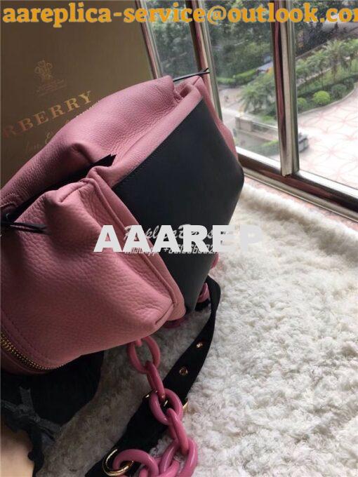 Replica Burberry The Medium Rucksack in blossom pink Deerskin with Res 6