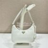 Replica Prada Re-Edition White Saffiano leather mini-bag with adjustab