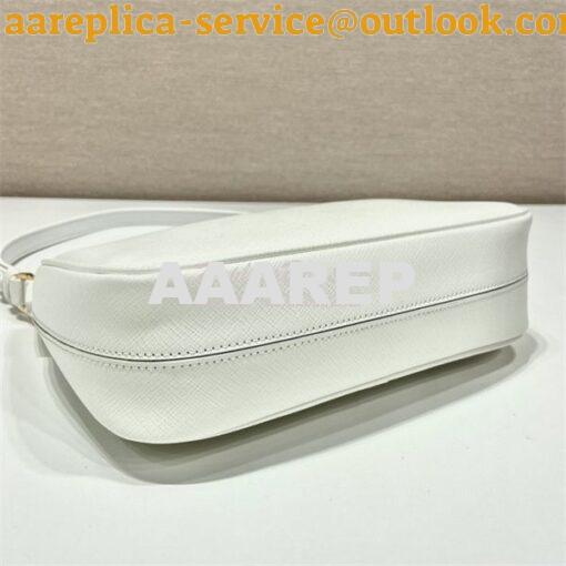 Replica Prada Re-Edition White Saffiano leather mini-bag with adjustab 5