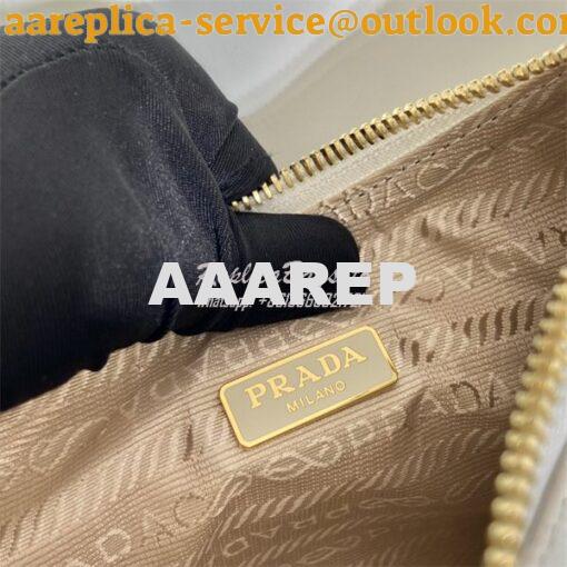 Replica Prada Re-Edition White Saffiano leather mini-bag with adjustab 8