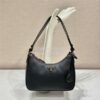 Replica Prada Re-Edition Black Saffiano leather mini-bag with adjustab