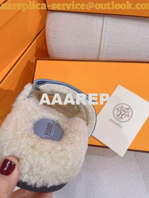 Replica Hermes Chypre Sandal in Suede Goatskin and Shearling H222929Z 26
