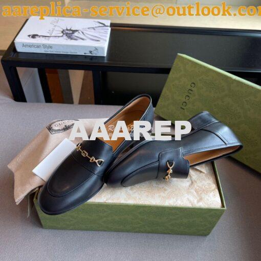Replica Gucci Women's Loafer With Interlocking G Horsebit 658268 Black 5