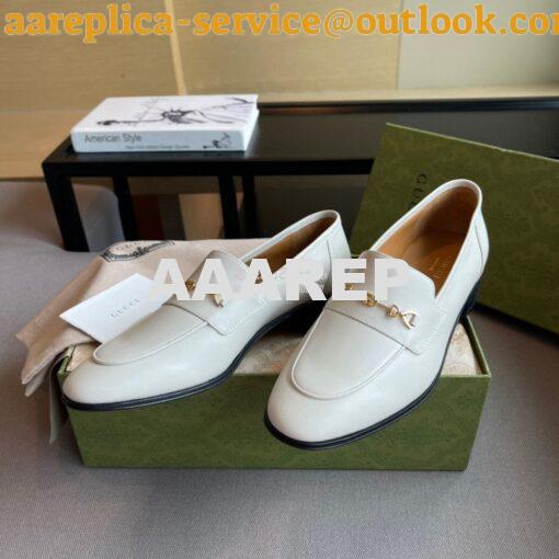 Replica Gucci Women's Loafer With Interlocking G Horsebit 658268 White 3