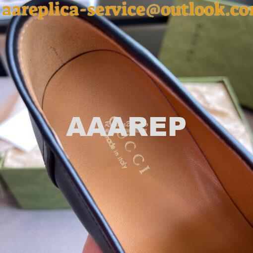 Replica Gucci Women's Loafer With Interlocking G Horsebit 658268 Black 7