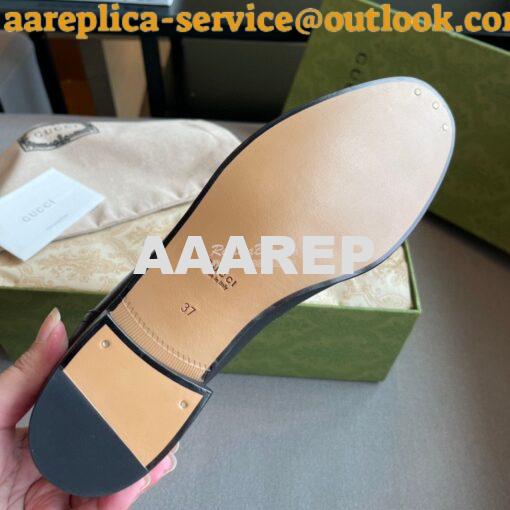 Replica Gucci Women's Loafer With Interlocking G Horsebit 658268 Black 8
