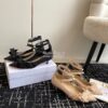 Replica Dior Adiorable Sandal Calfskin and Fringed Grosgrain KDQ979C Black 10