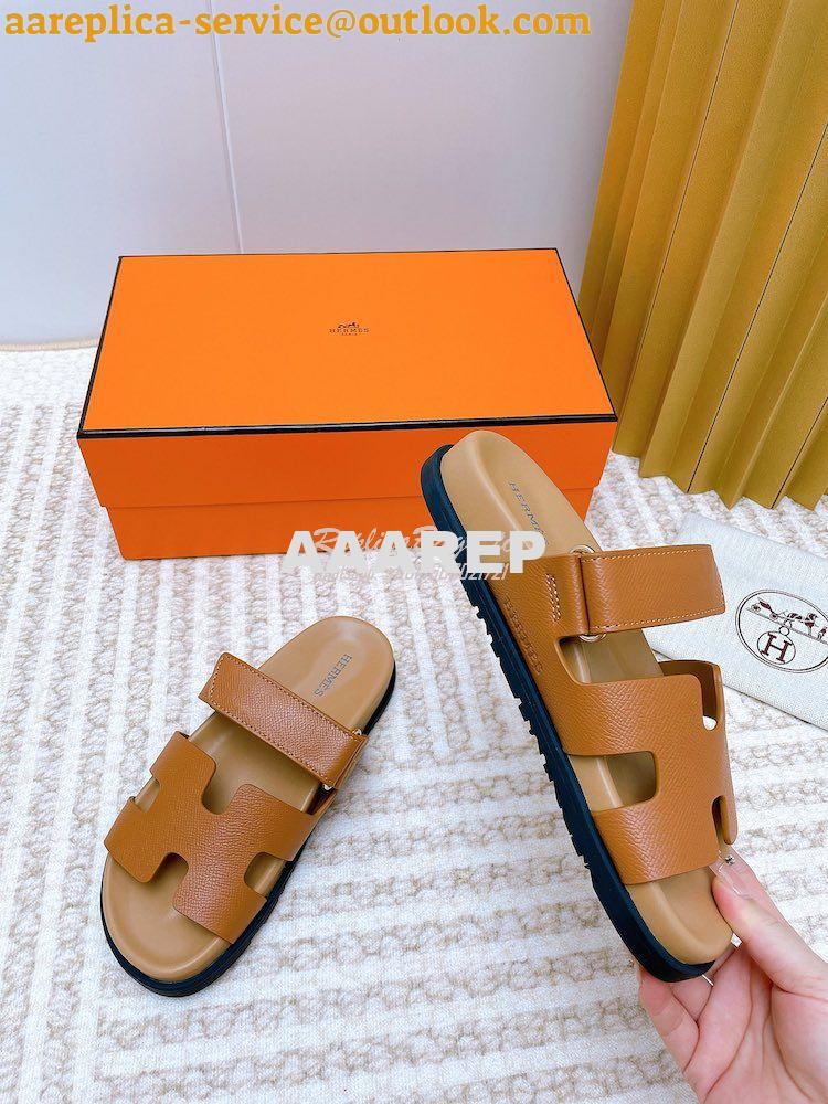 Replica Hermes Chypre Sandal in Epsom Leather H222297Z 7 Replica Hermes Chypre Sandal in Epsom Leather H222297Z 7
