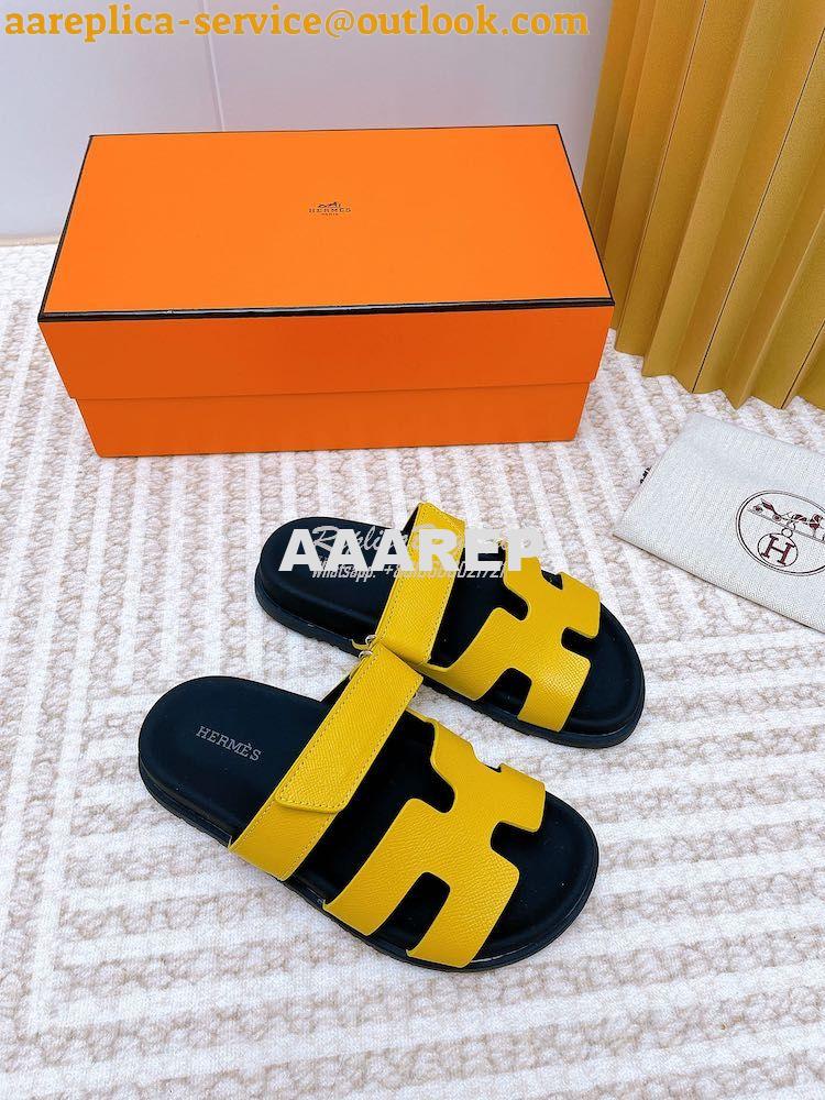 Replica Hermes Chypre Sandal in Epsom Leather H222297Z 8 Replica Hermes Chypre Sandal in Epsom Leather H222297Z 8