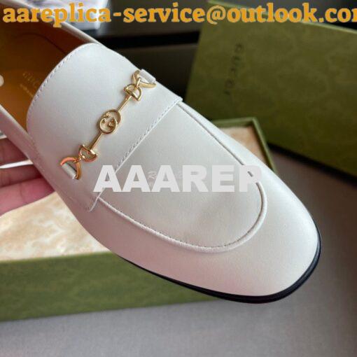 Replica Gucci Women's Loafer With Interlocking G Horsebit 658268 White 7