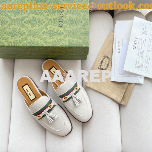 Replica Gucci Women's Slipper With Tassels 659628 White