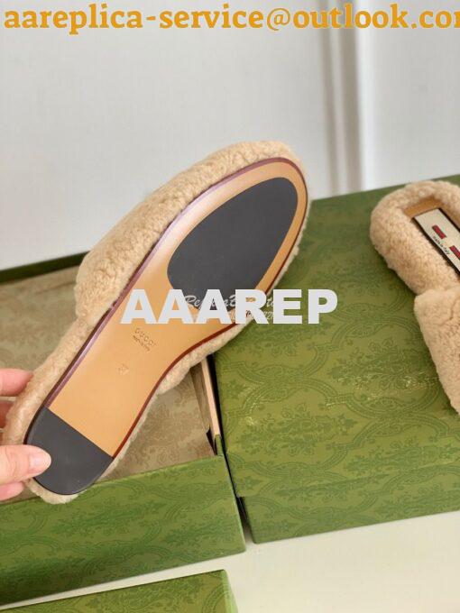Replica Gucci Women's Slipper With Interlocking G 658897 Light Brown 6