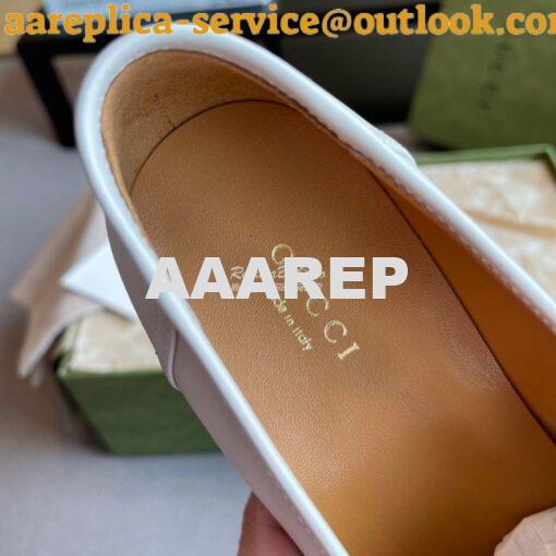 Replica Gucci Women's Loafer With Interlocking G Horsebit 658268 White 8