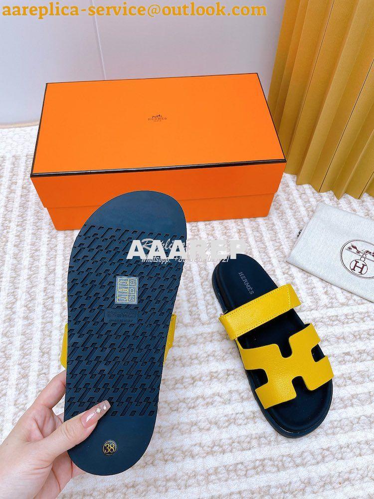 Replica Hermes Chypre Sandal in Epsom Leather H222297Z 14 Replica Hermes Chypre Sandal in Epsom Leather H222297Z 14