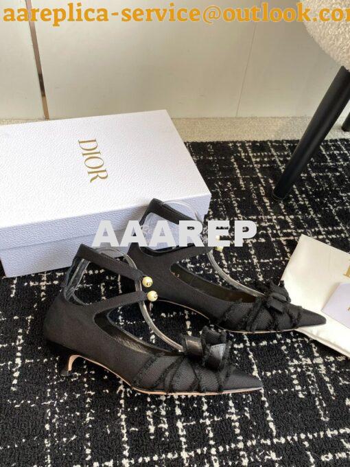 Replica Dior Adiorable Pump Fringed Grosgrain KDV199G Black 5