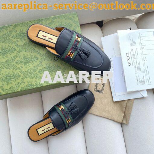 Replica Gucci Women's Slipper With Tassels 659628 Black 2