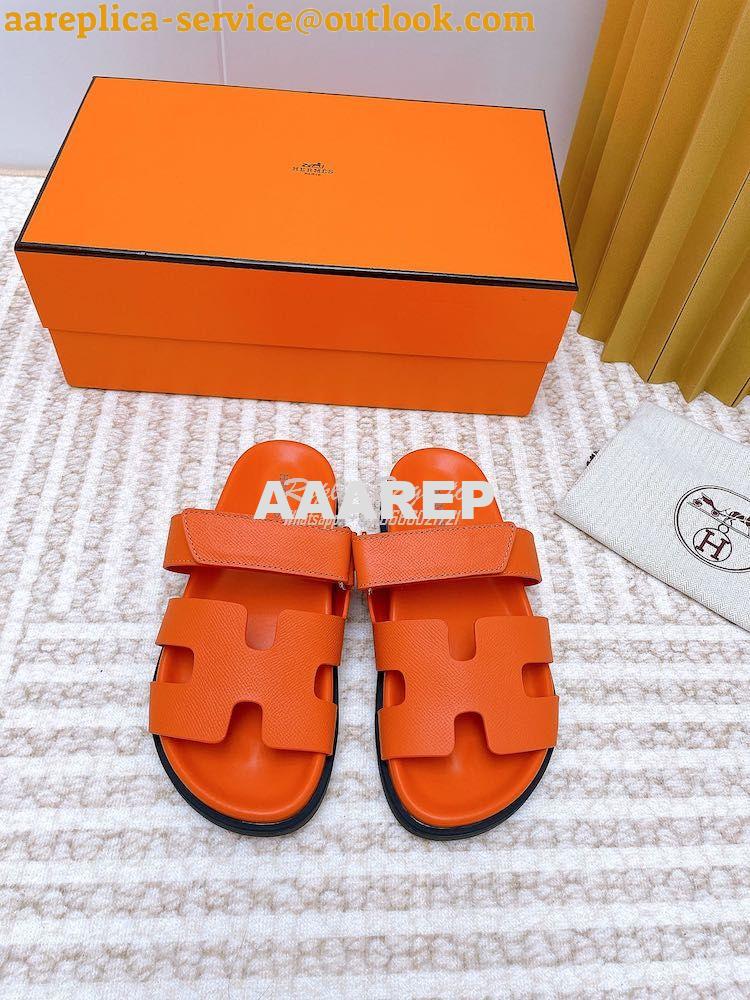 Replica Hermes Chypre Sandal in Epsom Leather H222297Z 23 Replica Hermes Chypre Sandal in Epsom Leather H222297Z 23