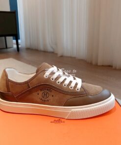 Replica Hermes Men Female Get Sneaker in Suede Goatskin and Calfskin B