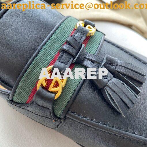 Replica Gucci Women's Slipper With Tassels 659628 Black 5