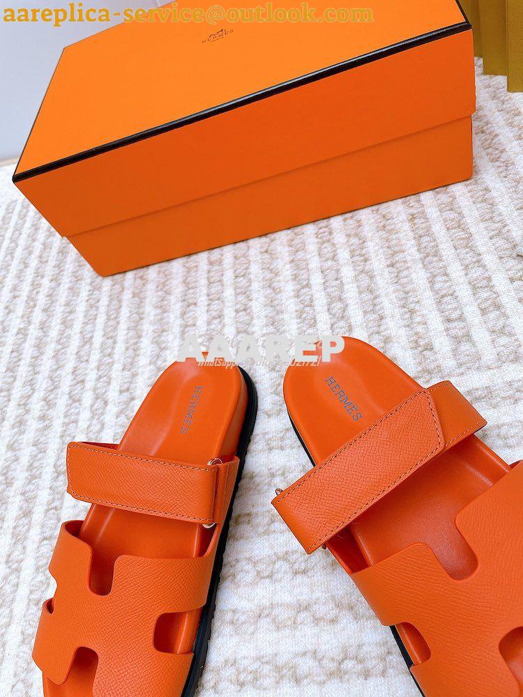 Replica Hermes Chypre Sandal in Epsom Leather H222297Z 29 Replica Hermes Chypre Sandal in Epsom Leather H222297Z 29