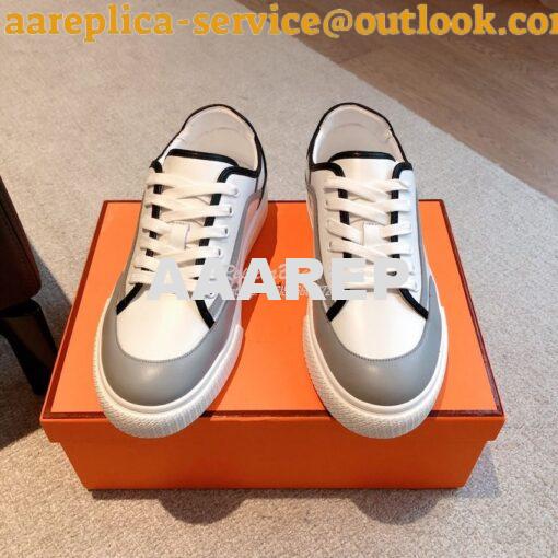 Replica Hermes Men Female Get Sneaker in Calfskin Multicolore Blanc H2 3