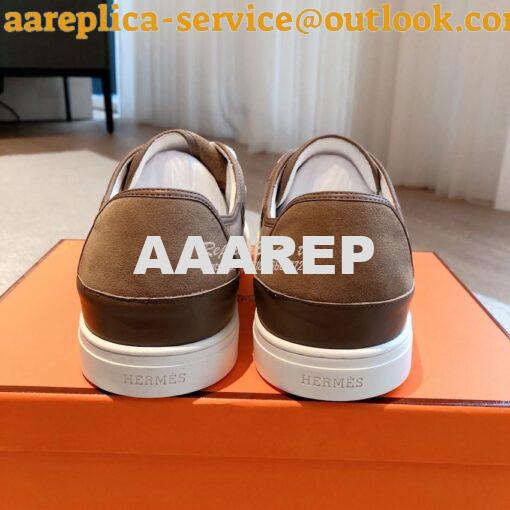 Replica Hermes Men Female Get Sneaker in Suede Goatskin and Calfskin B 9