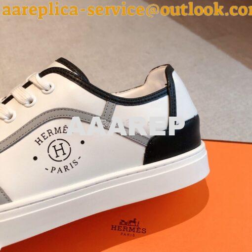 Replica Hermes Men Female Get Sneaker in Calfskin Multicolore Blanc H2 6