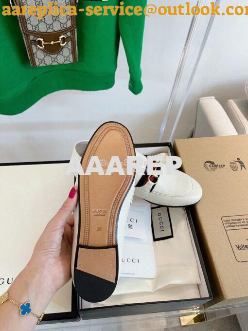 Replica Gucci Loafer Leather with Web 631619 White 9