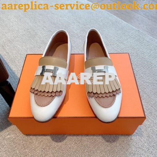 Replica Hermes Royal Loafer Goatskin With Fringe H H181070Z Black 4