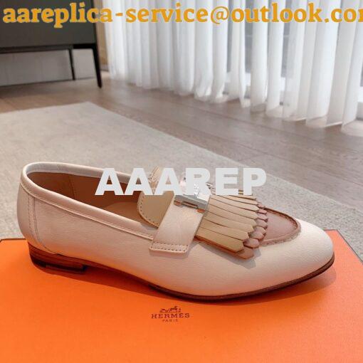 Replica Hermes Royal Loafer Goatskin With Fringe H H181070Z Black 6