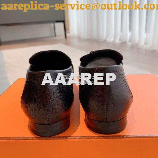 Replica Hermes Royal Loafer Goatskin With Fringe Tone-On-Tone Lacquere 9