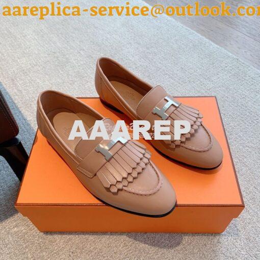 Replica Hermes Royal Loafer Goatskin With Fringe H H181070Z Black 12