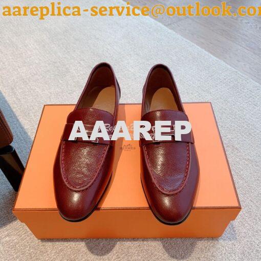 Replica Hermes Paris Loafer in Goatskin with Signature "H" Tone-On-Ton 11