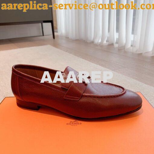 Replica Hermes Paris Loafer in Goatskin with Signature "H" Tone-On-Ton 15