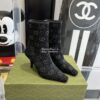 Replica Gucci GG Knit Ankle Boots 3" Heel 718378 BLack Luxe