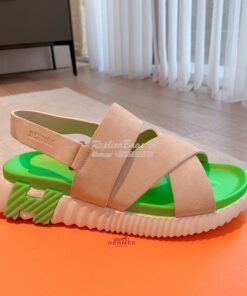 Replica Hermes Electric Sandals in Suede Goatskin Men Female H222860Z