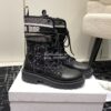 Replica Dior D-Major Ankle Boot Black Calfskin with Black and White Ca