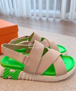 Replica Hermes Electric Sandals in Suede Goatskin Men Female H222860Z 2