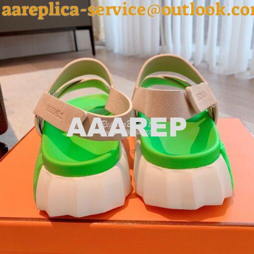Replica Hermes Electric Sandals in Suede Goatskin Men Female H222860Z 8