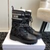 Replica Dior D-Major Ankle Boot Black Calfskin with Black and White Ca