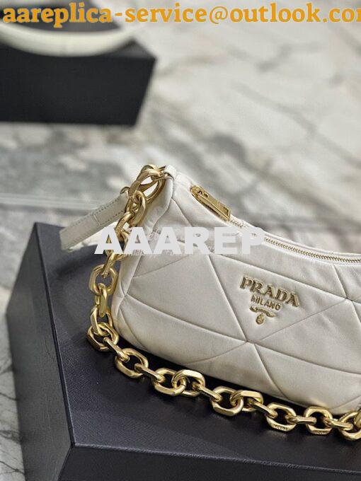 Replica Prada System nappa leather patchwork bag 1BC157 White 2