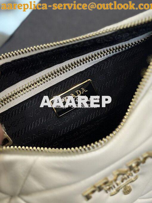 Replica Prada System nappa leather patchwork bag 1BC157 White 7