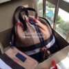 Replica Burberry Medium Canvas Check and Leather Bucket Bag in wine re 18