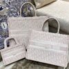 Replica Dior Book Tote bag in Rose Des Vents Oblique Embroidery
